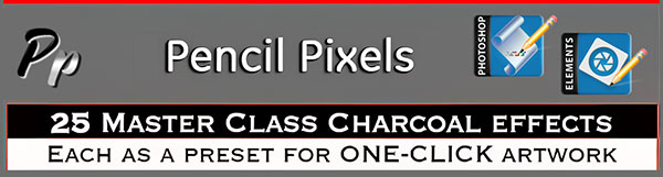 One Click - Overcoat for your graphics. Charcoal Drawing Effects